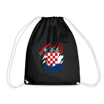 Drapeau de la Croatie Adriatique Zagreb Drapeau croate - Sac de sport léger - noir - Devant