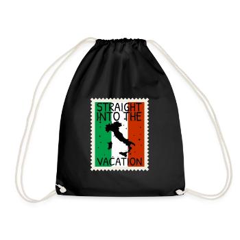 Italy Flag Vintage Italian Flag Distressed Look - Drawstring Bag - black - Front