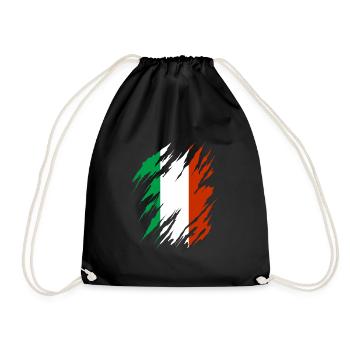 Drapeau de l’Italie Drapeau italien Vintage Look vieilli - Sac de sport léger - noir - Devant