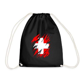 Drapeau de la Suisse Vintage Croix en détresse Look Suisse - Sac de sport léger - noir - Devant