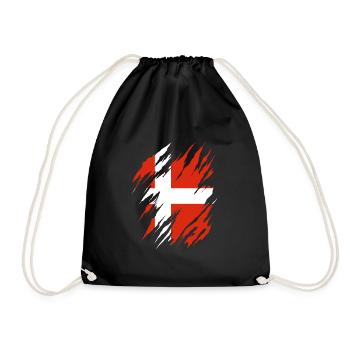 Drapeau du Danemark Scandinavie Drapeau du Danemark Voyage - Sac de sport léger - noir - Devant