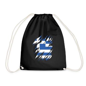 Drapeau de la Grèce Hellas Athènes Drapeau grec - Sac de sport léger - noir - Devant