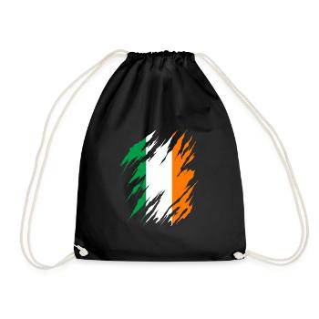 Ireland Flag Vintage Irish Flag Dublin - Drawstring Bag - black - Front