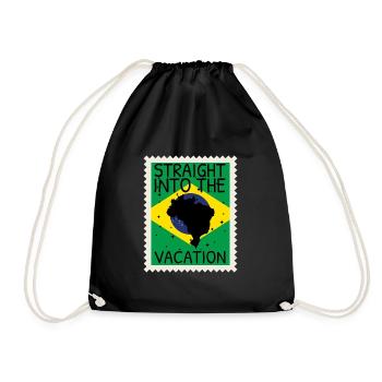 Flag of Brazil Flag of South America - Drawstring Bag - black - Front