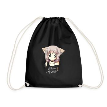 Ich liebe Anime Figur Geschenk Japan Fan Mädchen - Turnbeutel - Schwarz - Vorne