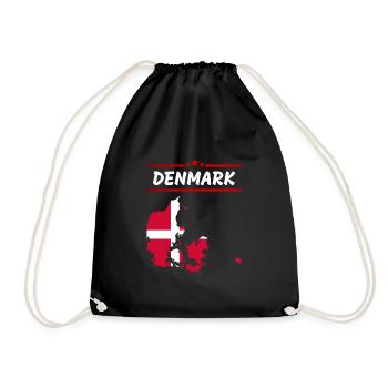 Denmark flag Copenhagen countries outline EU - Drawstring Bag - black - Front