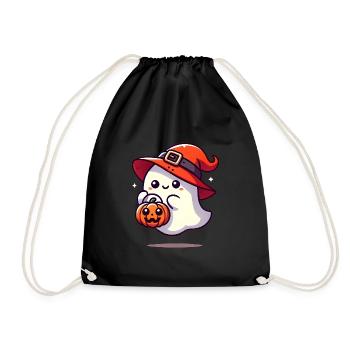 Adorable fantôme avec chapeau de sorcière - Sac de sport léger - noir - Devant