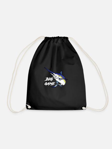 Big Game Fishing - Drawstring Bag - black
