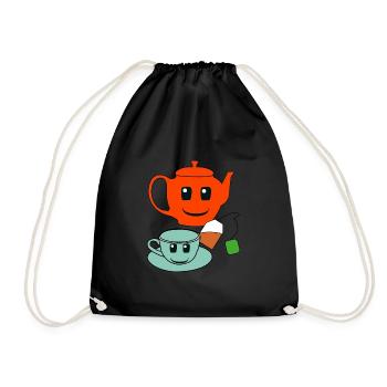 Gastronomy Host Tea Teapot Drinks - Drawstring Bag - black - Front
