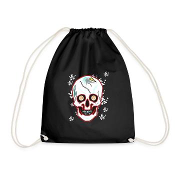 Death Skull Horror Fantasy Halloween Skull - Drawstring Bag - black - Front