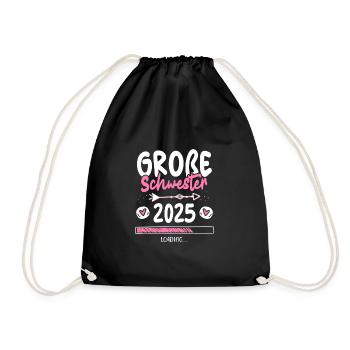 Große Schwester 2025 Loading - Turnbeutel - Schwarz - Vorne