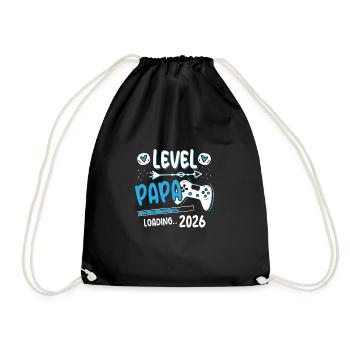 Level Complete Papa 2026 Loading Gamer Papa - Turnbeutel - Schwarz - Vorne