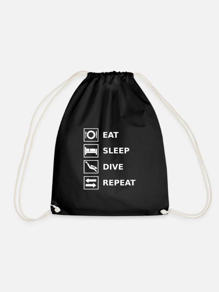 Eat Sleep Dive Repeat Diving Diver - Turnbeutel - Schwarz