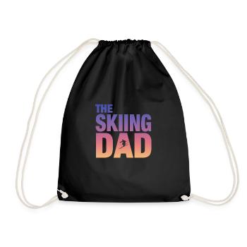 Skiing Ski Geschenk für Männer - Turnbeutel - Schwarz - Vorne