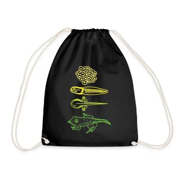 Life cycle of the frog tadpole - Drawstring Bag - black - Front