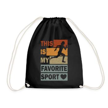 Running runner running running shoe jogging - Drawstring Bag - black - Front