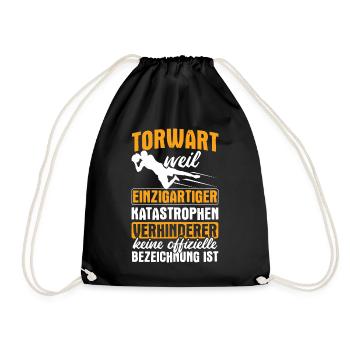 Fußball Torwart Geschenkidee - Turnbeutel - Schwarz - Vorne