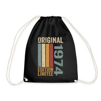 1974 | Édition Limitée cadeau d'anniversaire 1974 - Sac de sport léger - noir - Devant