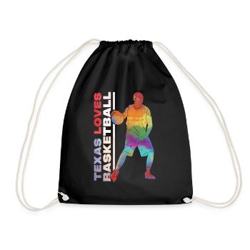 Texas basketball design for proud Texas fans - Drawstring Bag - black - Front