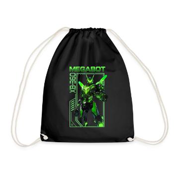 Spielkonsole MegaBot XB-360 – Anime Shirt - Turnbeutel - Schwarz - Vorne