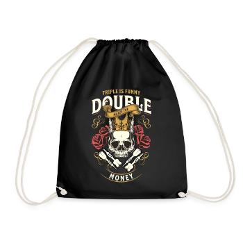 Dart Triple Is Funny Double Makes The Money - Drawstring Bag - black - Front