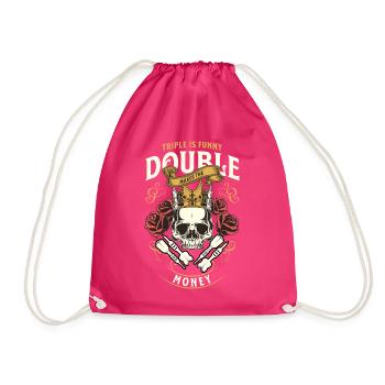 Dart Triple Is Funny Double Makes The Money - Turnbeutel - Fuchsia - Vorne