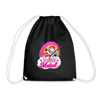 Death Metal Einhorn cadeau pour un metal musique - Sac de sport léger - noir - Devant