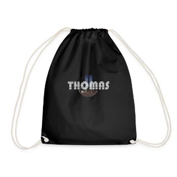 Thomas typographie blanche, étymo d'origine Latine - Sac de sport léger - noir - Devant