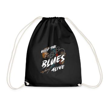 Der Blues lebt Keep the Blues alive - Turnbeutel - Schwarz - Vorne