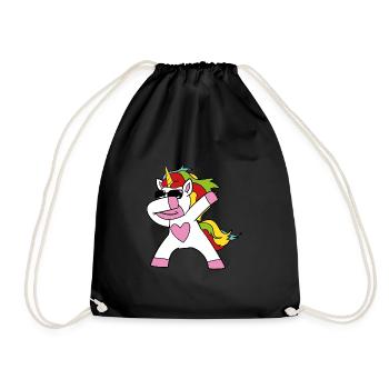 Cute Funny Cool Unicorn Unicorns fable - Drawstring Bag - black - Front