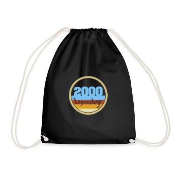 Born 2000 - Drawstring Bag - black - Front
