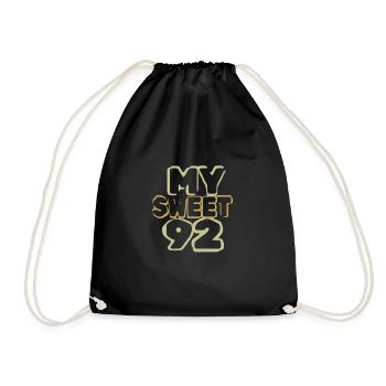 Birthday 92 - Drawstring Bag - black - Front