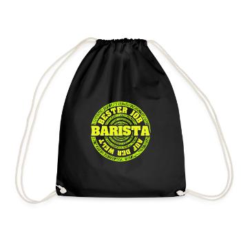 Gift for Barista - Drawstring Bag - black - Front