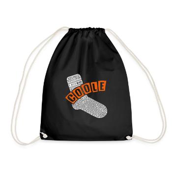 Chaussette cool - design motivant amusant - Sac de sport léger - noir - Devant