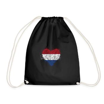 Heart of Netherlands flag - Drawstring Bag - black - Front