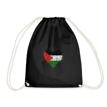 Coeur De Palestine Drapeau Vintage - Sac de sport léger - noir - Devant