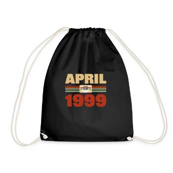 24. Geburtstag April Jahrgang 1999 Geschenkidee - Turnbeutel - Schwarz - Vorne