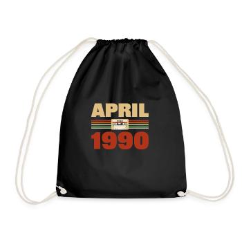 33e anniversaire Avril Né 1990 Idée cadeau - Sac de sport léger - noir - Devant