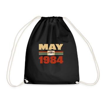 39. Geburtstag Mai Jahrgang 1984 Geschenkidee - Turnbeutel - Schwarz - Vorne