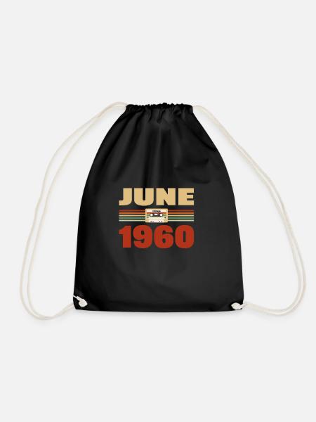 63. Geburtstag Juni Jahrgang 1960 Geschenkidee - Turnbeutel - Schwarz