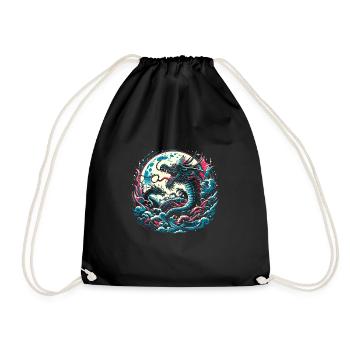 Dragons au clair de lune - Sac de sport léger - noir - Devant