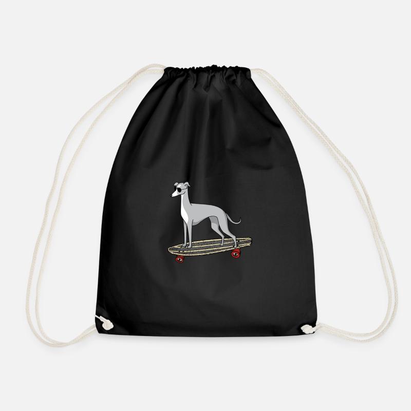 Greyhound greyhound longboard skate sunglasses - Drawstring Bag - black