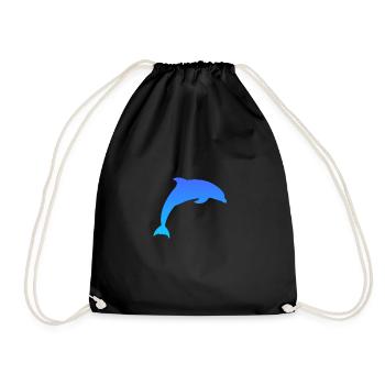 Delfin Dolphin - Turnbeutel - Schwarz - Vorne