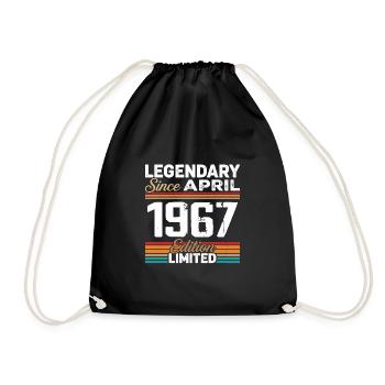 Cadeau Anniversaire Avril 1967 Rétro Avril 1967 - Sac de sport léger - noir - Devant
