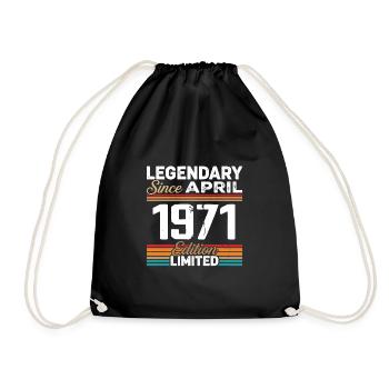 Cadeau Anniversaire Avril 1971 Rétro Avril 1971 - Sac de sport léger - noir - Devant