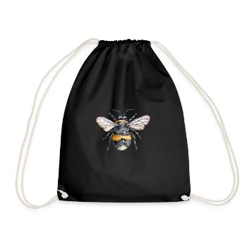 Abeille heureuse - Sac de sport léger - noir - Devant