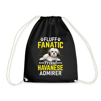 Fluff Fanatic Proud Havanese Admirer - Drawstring Bag - black - Front