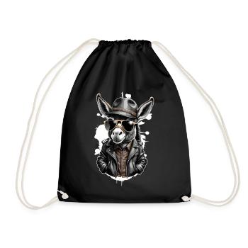 Cool donkey - Drawstring Bag - black - Front