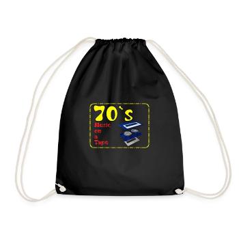 Music Casette, the 70's - Drawstring Bag - black - Front
