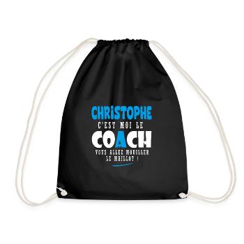 Chrsitophe coach prénom christophe - Sac de sport léger - noir - Devant